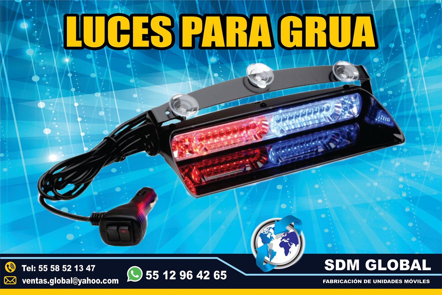 Venta de Torreta azul rojo de leds ultima generacion para Gruas de Plataforma Arrastre Salvamento <br>