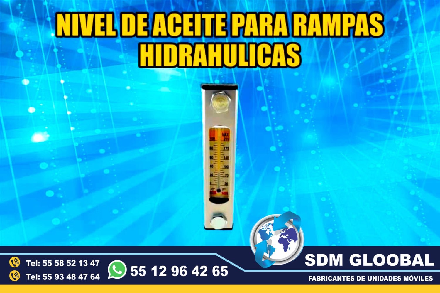 Venta de Nivel de aceite para Rampas Hidraulicas de carga  <br>