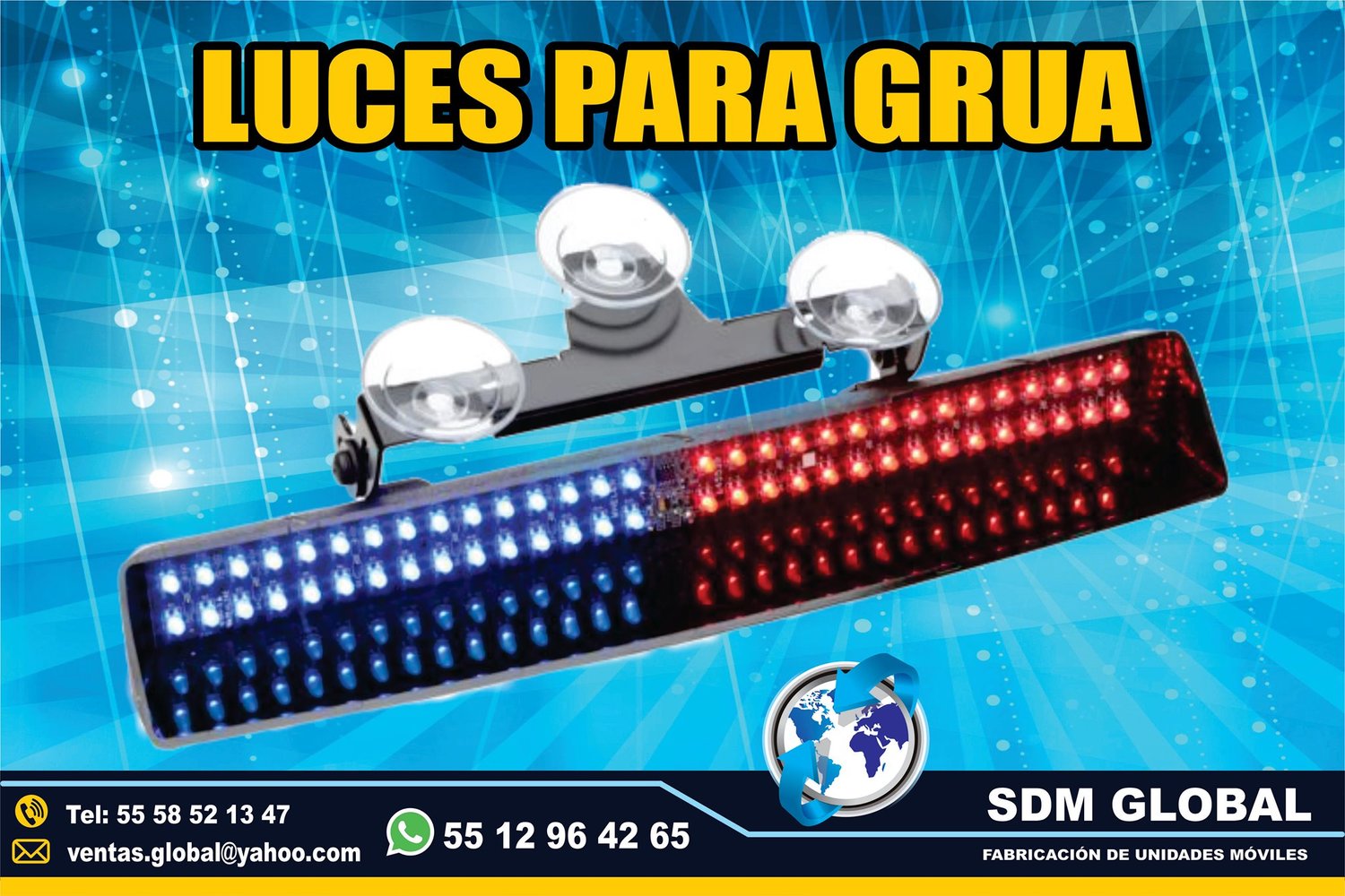 Venta de Torreta azul rojo de leds ultima generacion para Gruas de Plataforma Arrastre Salvamento <br>