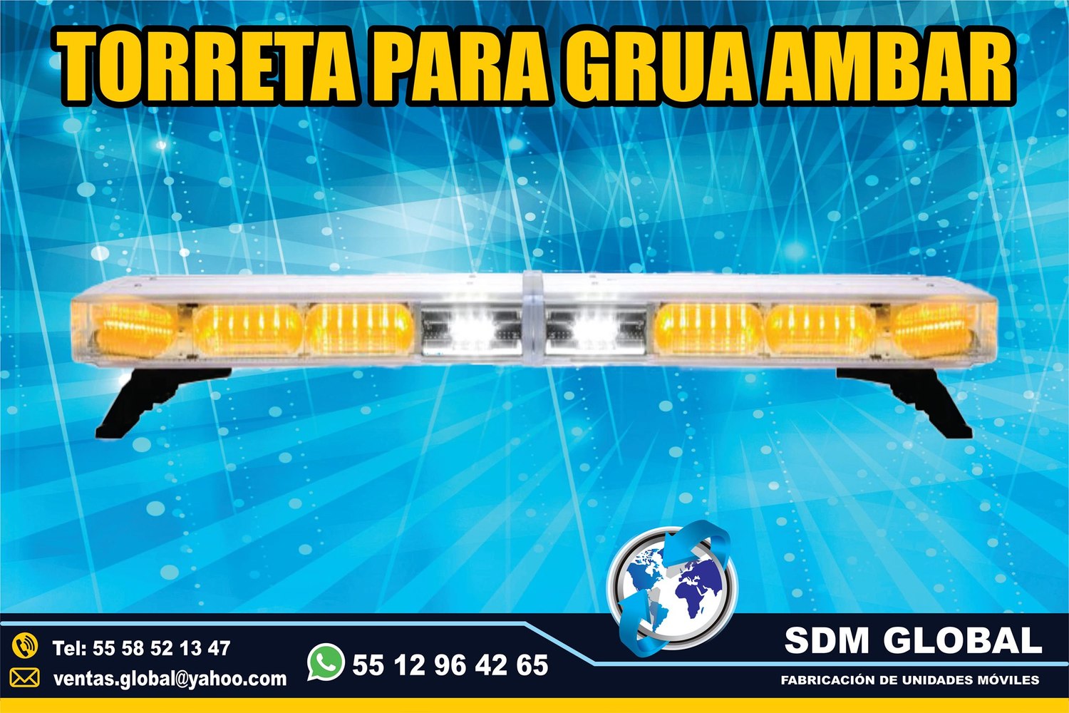Venta de Torreta ambar de leds ultima generacion para Gruas de Plataforma Arrastre Salvamento <br>