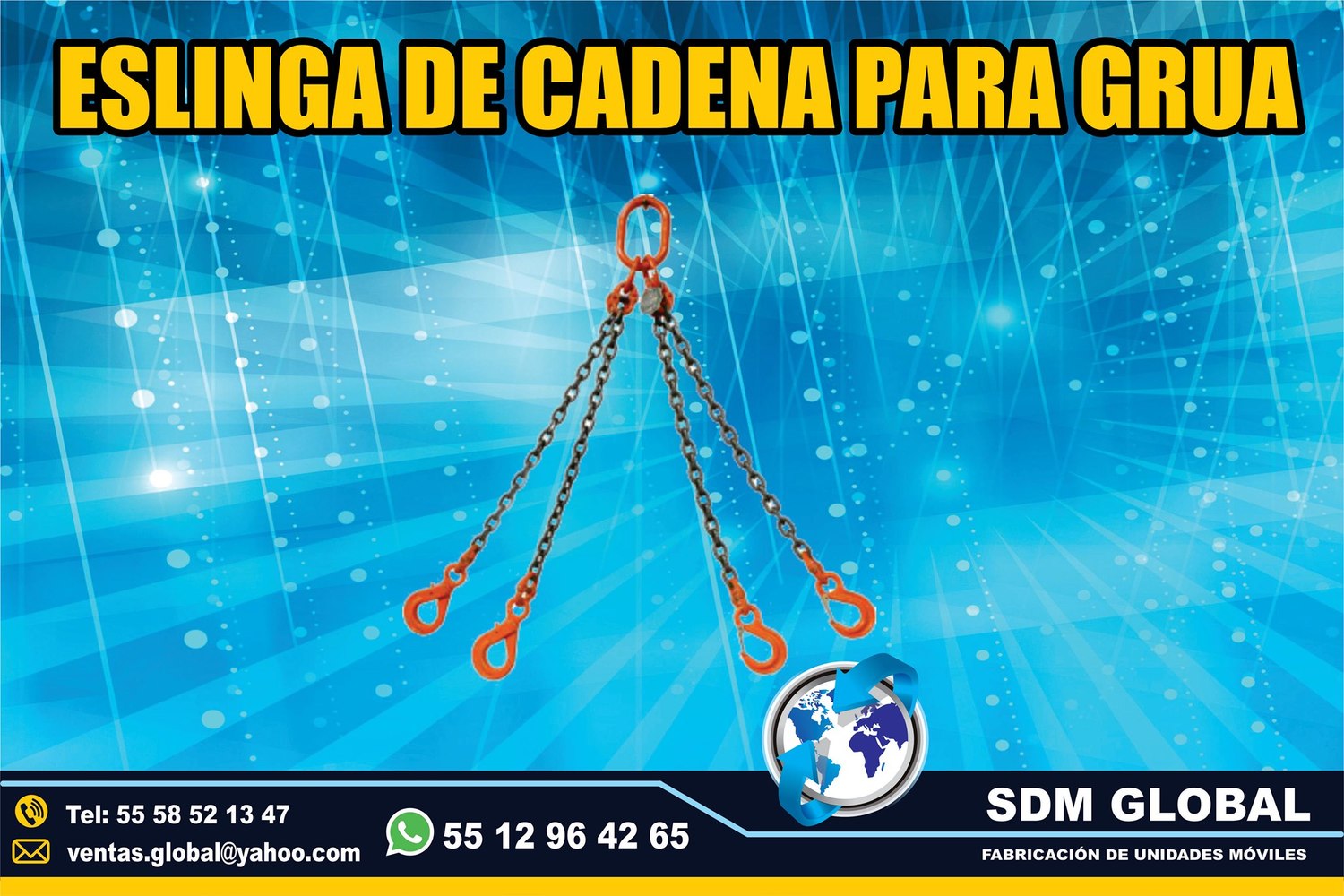 Venta de cadena con gancho de amarre para gruas de plataformas  <br>