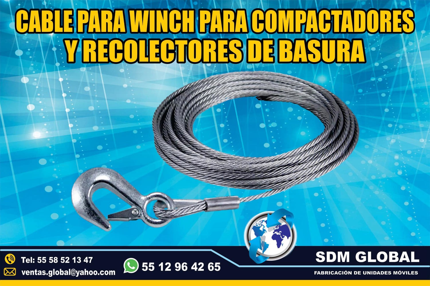 Venta de Chicote o malacate para Rampas Hidraulicas de carga  <br>