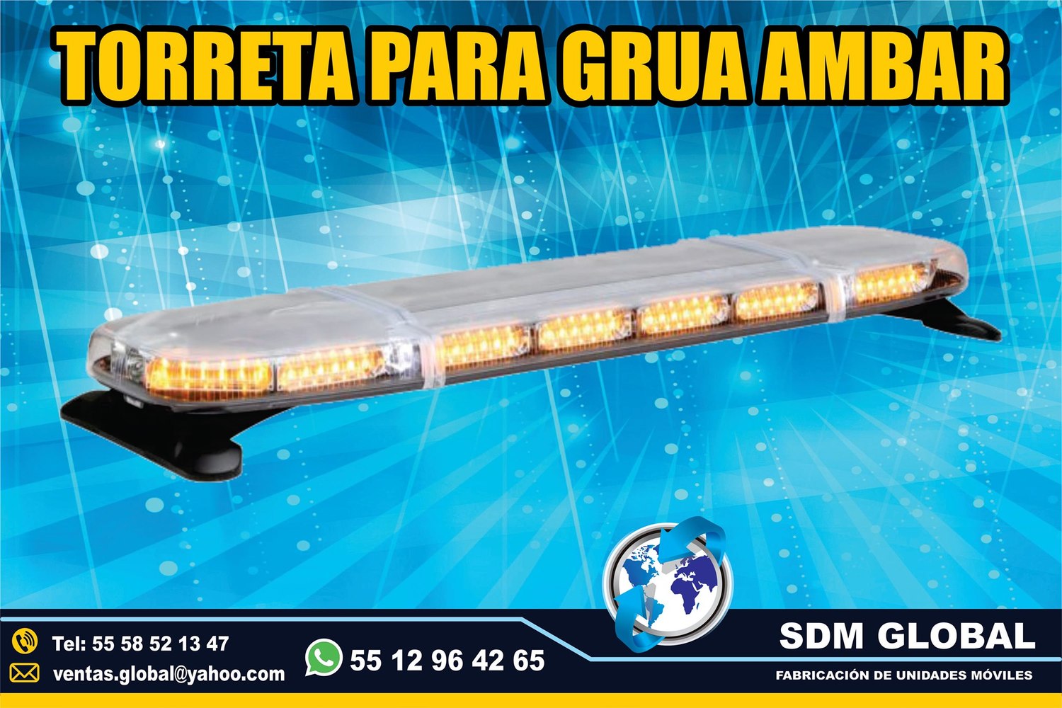 Venta de Torreta ambar de leds ultima generacion para Gruas de Plataforma Arrastre Salvamento <br>