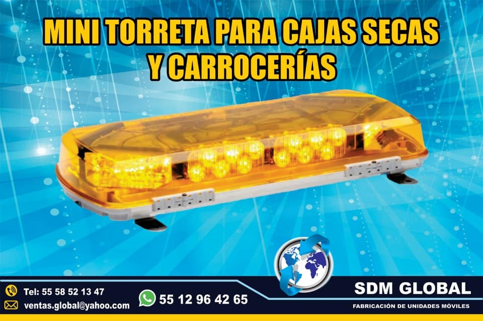 Venta de Mini Torreta de Leds color ambar para Ambulancias de Traslado<br>