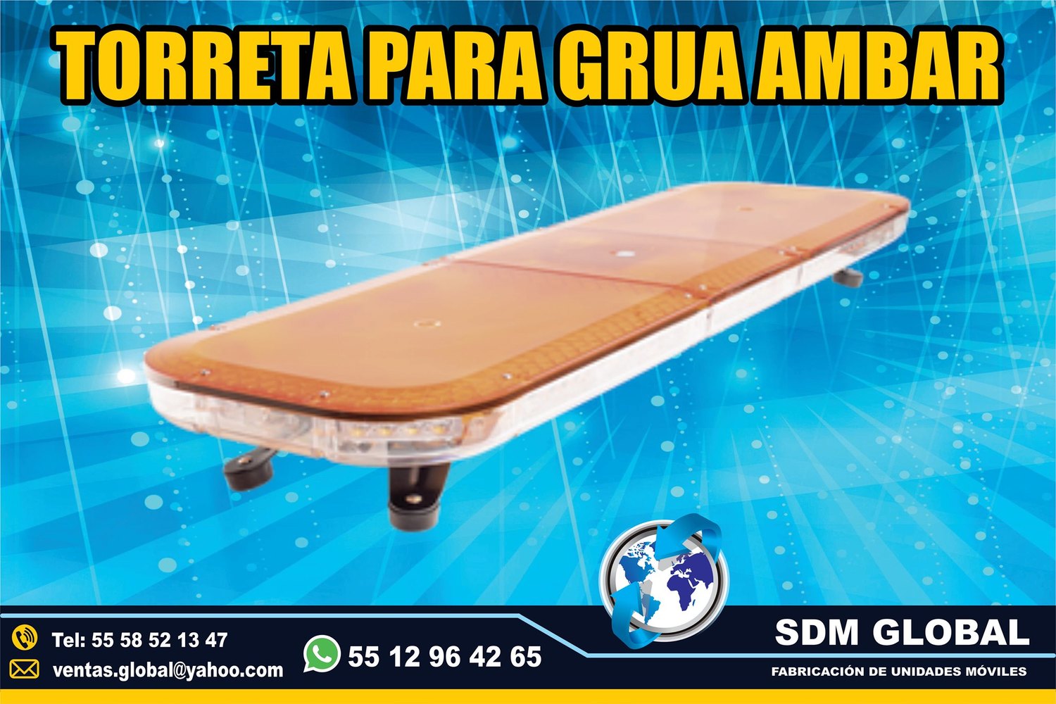 Venta de Torreta ambar de leds ultima generacion para Gruas de Plataforma Arrastre Salvamento <br>
