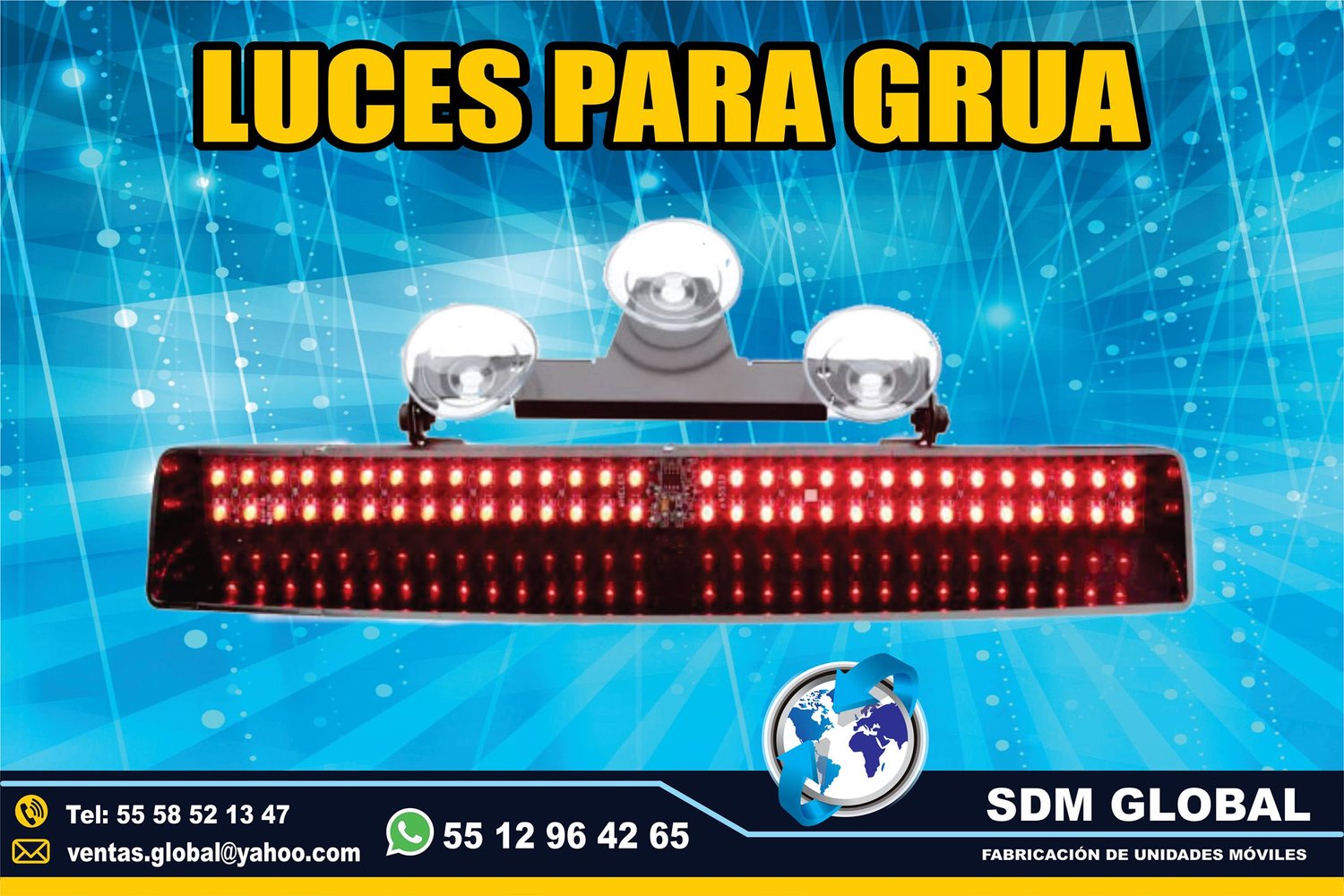 Venta de Torreta azul rojo de leds ultima generacion para Gruas de Plataforma Arrastre Salvamento <br>
