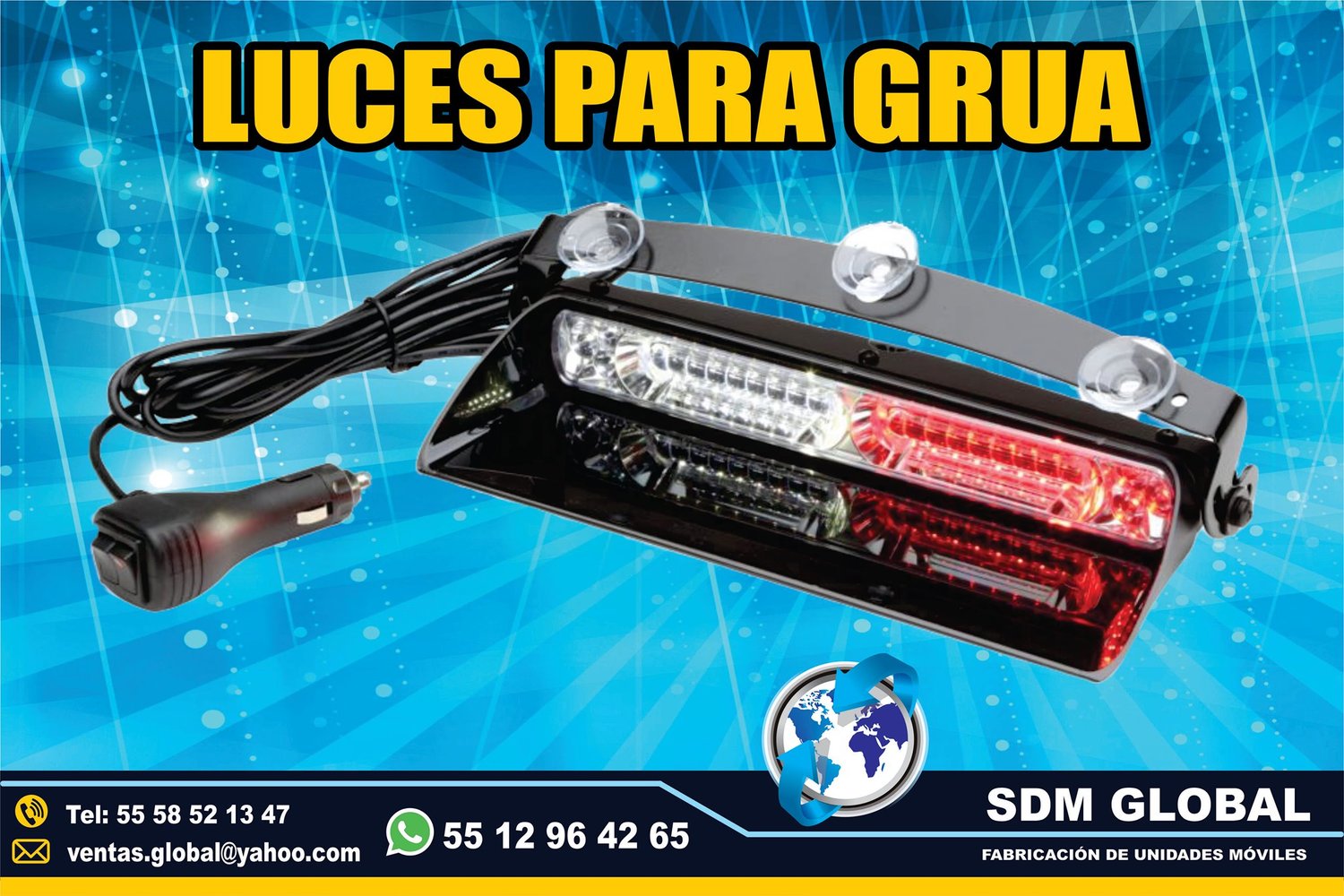 Venta de Torreta azul rojo de leds ultima generacion para Gruas de Plataforma Arrastre Salvamento <br>