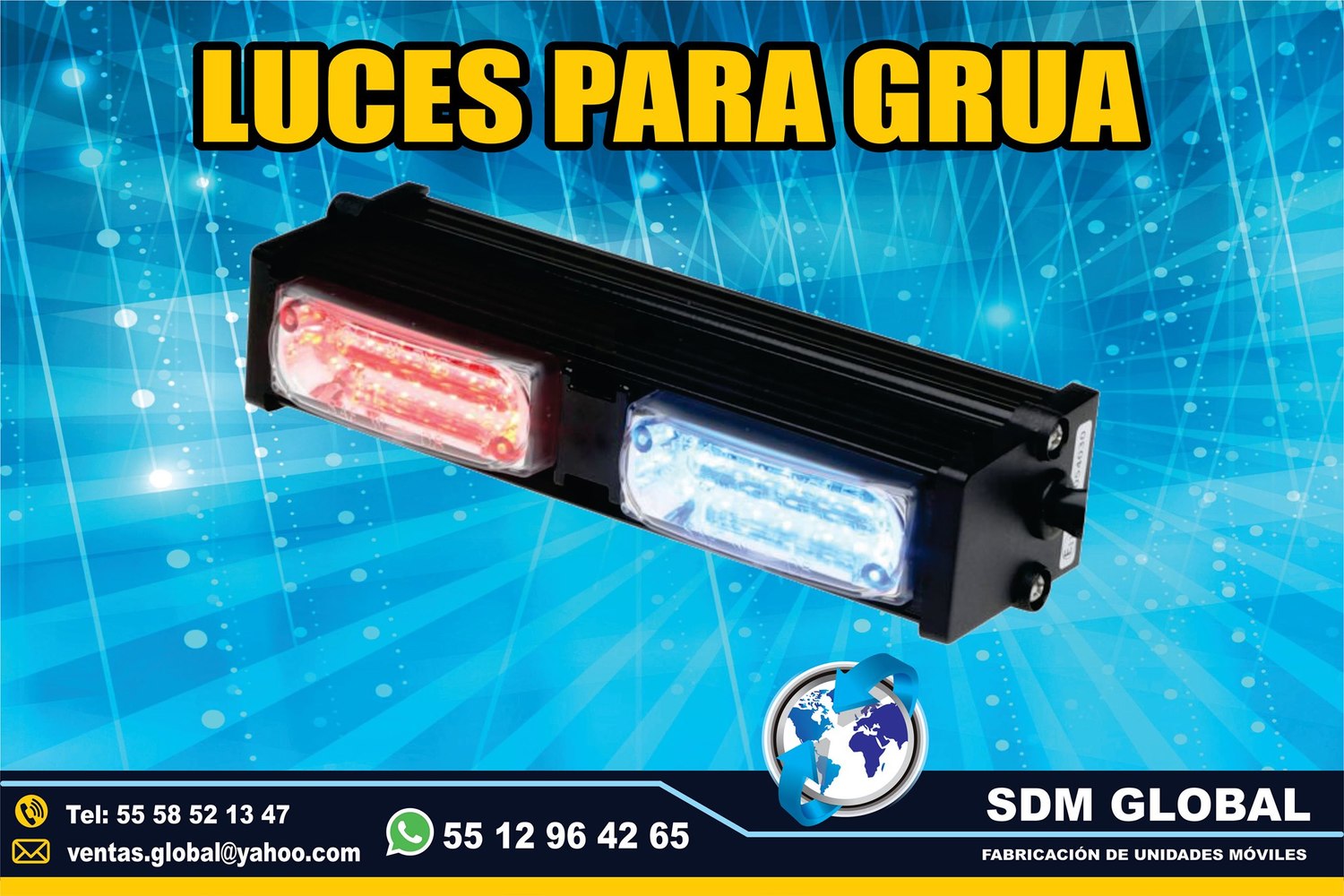 Venta de Torreta azul rojo de leds ultima generacion para Gruas de Plataforma Arrastre Salvamento <br>