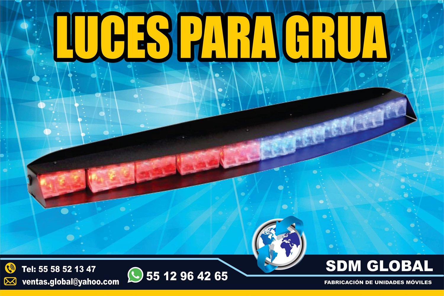 Venta de Torreta azul rojo de leds ultima generacion para Gruas de Plataforma Arrastre Salvamento <br>