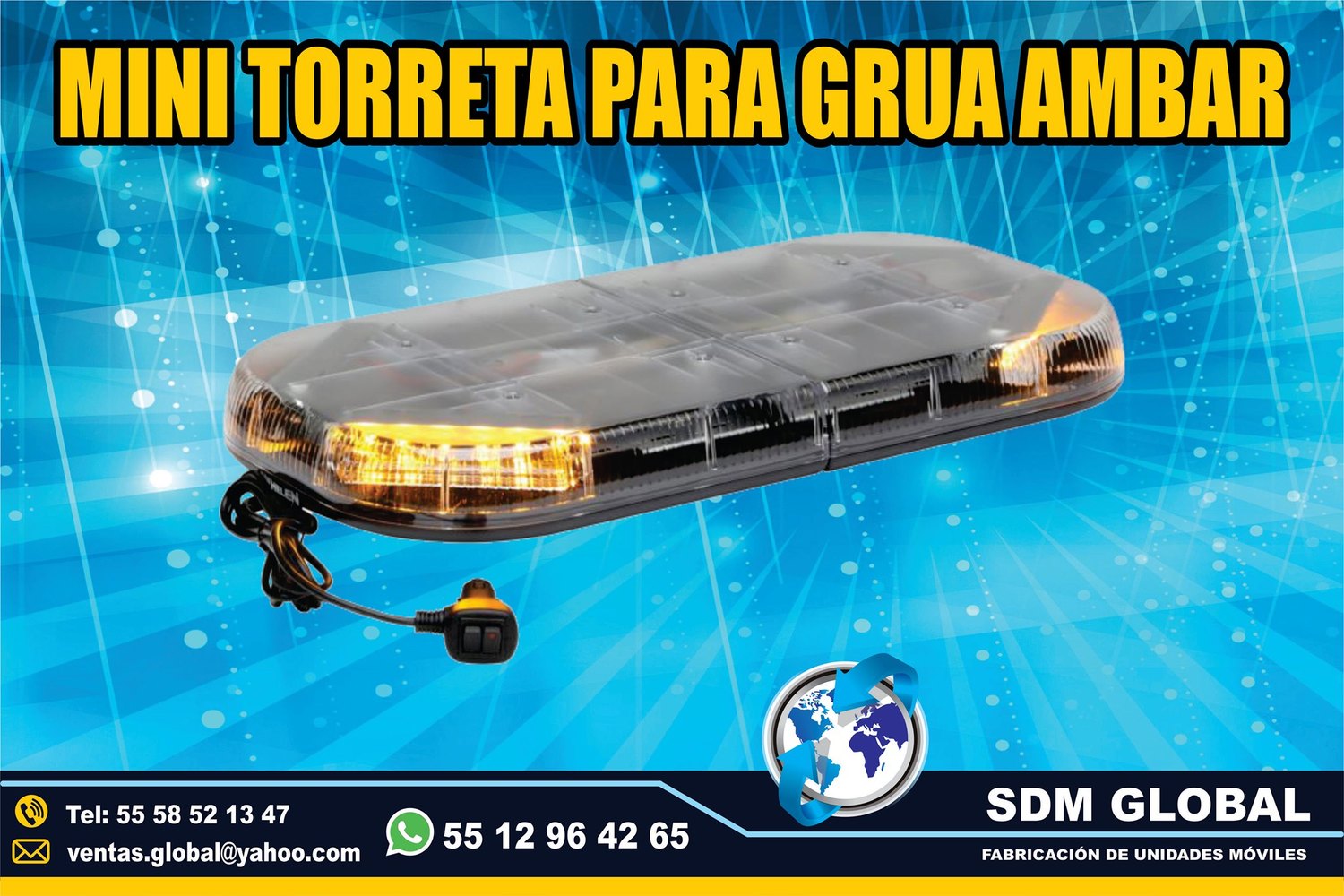 Venta de Torreta ambar de leds ultima generacion para Gruas de Plataforma Arrastre Salvamento <br>